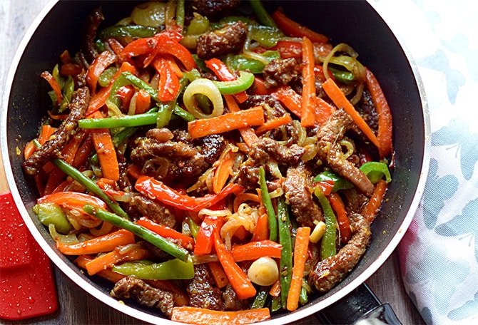 Wok de bœuf aux légumes
